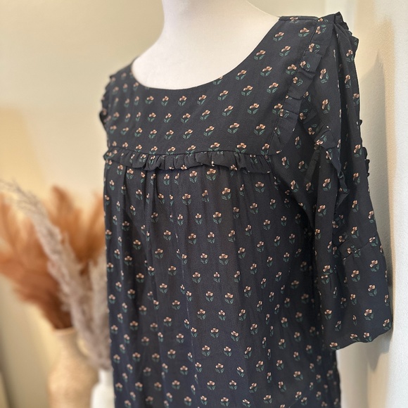 Navy LOFT blouse - Picture 2 of 3